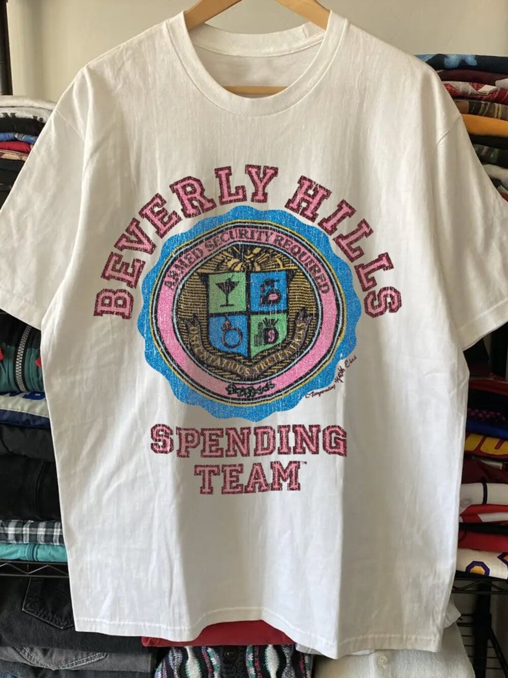 Beverly Hills Spending Team Washed White Tee